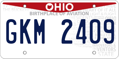 OH license plate GKM2409