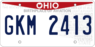 OH license plate GKM2413