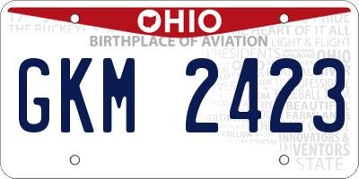 OH license plate GKM2423