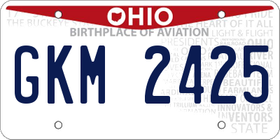 OH license plate GKM2425