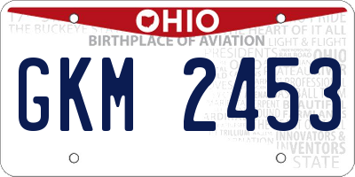OH license plate GKM2453