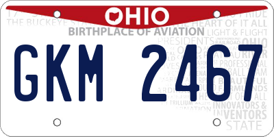 OH license plate GKM2467