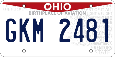 OH license plate GKM2481