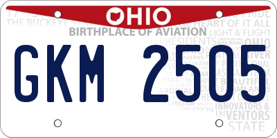 OH license plate GKM2505