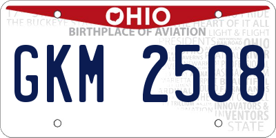 OH license plate GKM2508