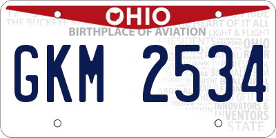 OH license plate GKM2534