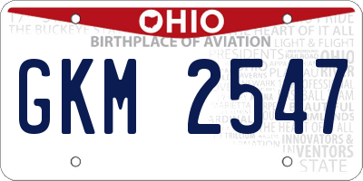 OH license plate GKM2547