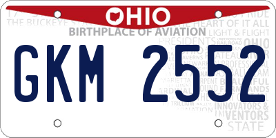 OH license plate GKM2552