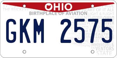 OH license plate GKM2575