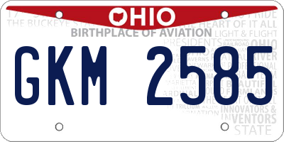 OH license plate GKM2585