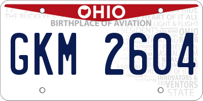 OH license plate GKM2604