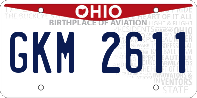 OH license plate GKM2611