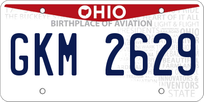 OH license plate GKM2629