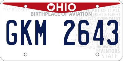 OH license plate GKM2643