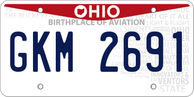 OH license plate GKM2691