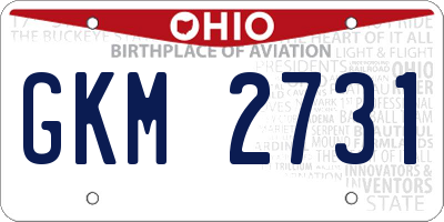 OH license plate GKM2731