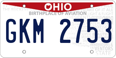 OH license plate GKM2753