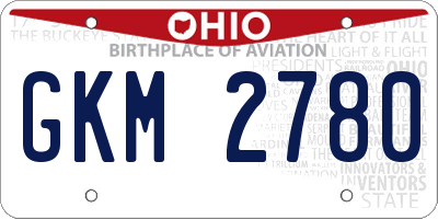 OH license plate GKM2780