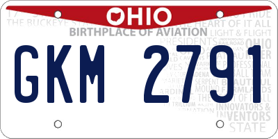 OH license plate GKM2791