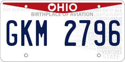 OH license plate GKM2796