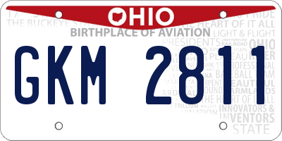OH license plate GKM2811