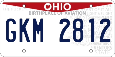 OH license plate GKM2812
