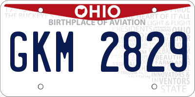 OH license plate GKM2829