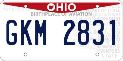 OH license plate GKM2831