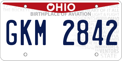 OH license plate GKM2842