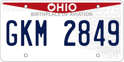 OH license plate GKM2849