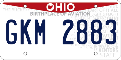OH license plate GKM2883