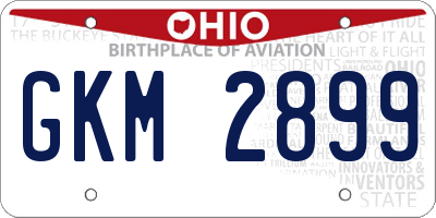 OH license plate GKM2899