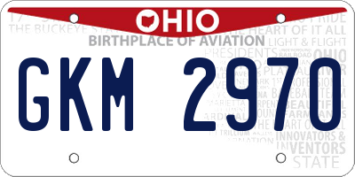 OH license plate GKM2970