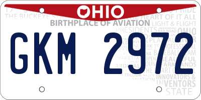 OH license plate GKM2972