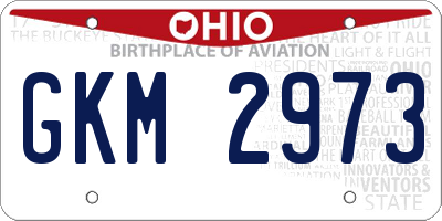 OH license plate GKM2973