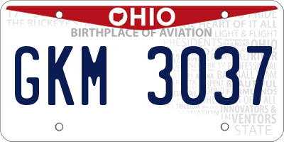 OH license plate GKM3037