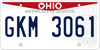 OH license plate GKM3061