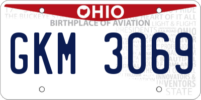 OH license plate GKM3069