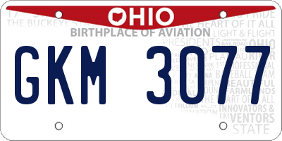 OH license plate GKM3077