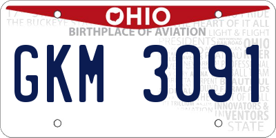 OH license plate GKM3091
