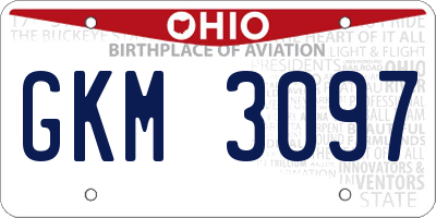OH license plate GKM3097