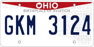 OH license plate GKM3124