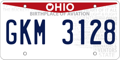 OH license plate GKM3128
