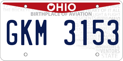 OH license plate GKM3153
