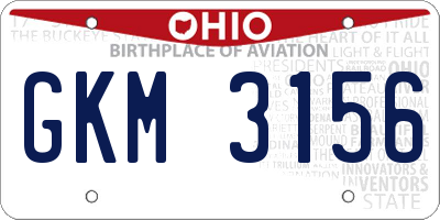 OH license plate GKM3156