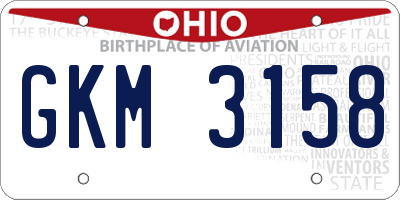 OH license plate GKM3158