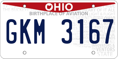 OH license plate GKM3167