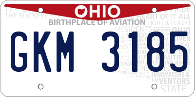 OH license plate GKM3185