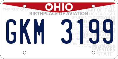 OH license plate GKM3199