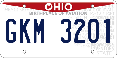 OH license plate GKM3201